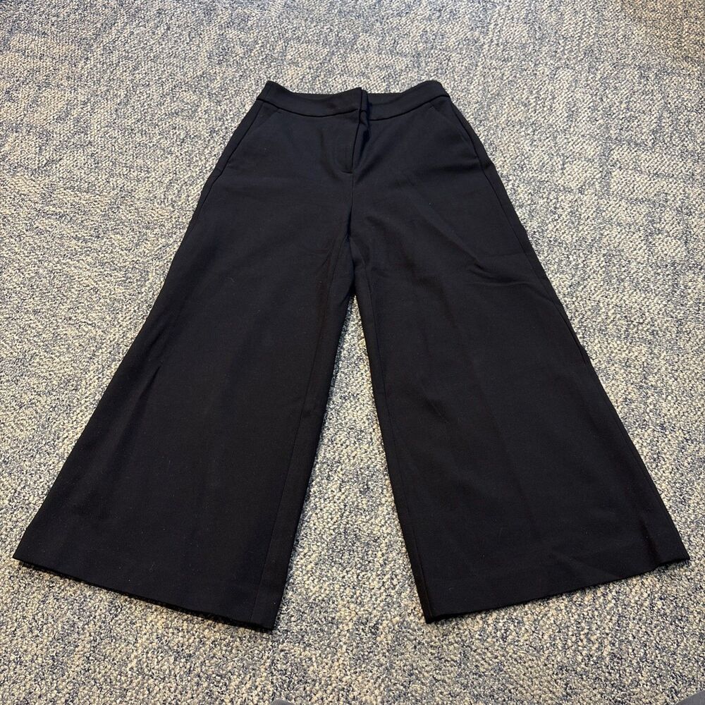 Boden Womens Hampshire Ponte Culottes Crop Pants Sz US 4R Uk 8R Wide Leg Black